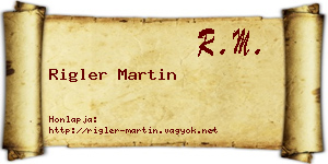 Rigler Martin névjegykártya